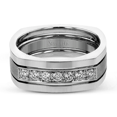 Men's Wedding Band In 14k Or 18k Gold with Diamonds