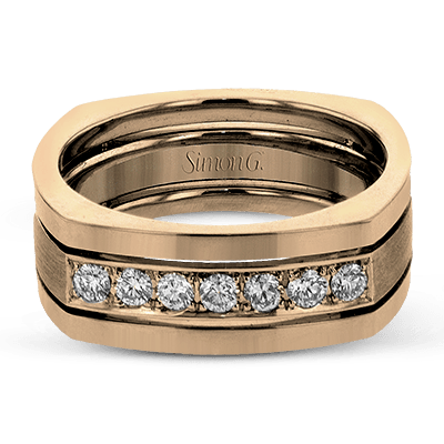 Men's Wedding Band In 14k Or 18k Gold with Diamonds