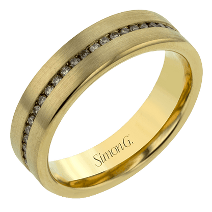 Men's Wedding Band In 14k Or 18k Gold With Diamonds