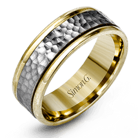 Men's Wedding Band In 14k Or 18k Gold with Platinum - Simon G. Jewelry