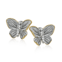 Monarch Butterfly Earrings in 18k Gold with Diamonds - Simon G. Jewelry