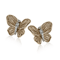 Monarch Butterfly Earrings in 18k Gold with Diamonds - Simon G. Jewelry