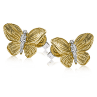 Monarch Butterfly Earrings in 18k Gold with Diamonds - Simon G. Jewelry