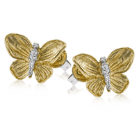 Monarch Butterfly Earrings in 18k Gold with Diamonds - Simon G. Jewelry