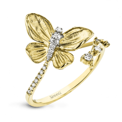 Monarch Butterfly Ring In 18k Gold With Diamonds - Simon G. Jewelry