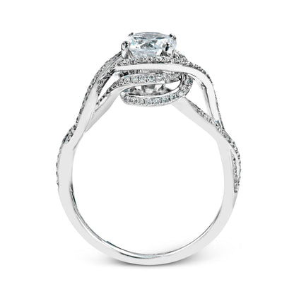 Oval-Cut Criss-Cross Engagement Ring In 18k Gold With Diamonds