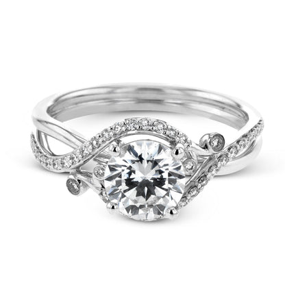 Oval-Cut Criss-Cross Engagement Ring In 18k Gold With Diamonds