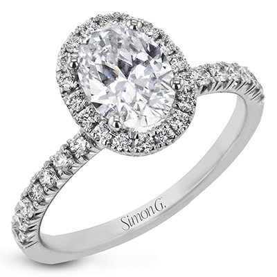 Oval-cut Engagement Ring in 18k Gold with Diamonds – Gold and Gems Fine ...