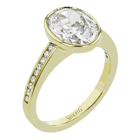 Oval - cut Engagement Ring in 18k Gold with Diamonds - Simon G. Jewelry