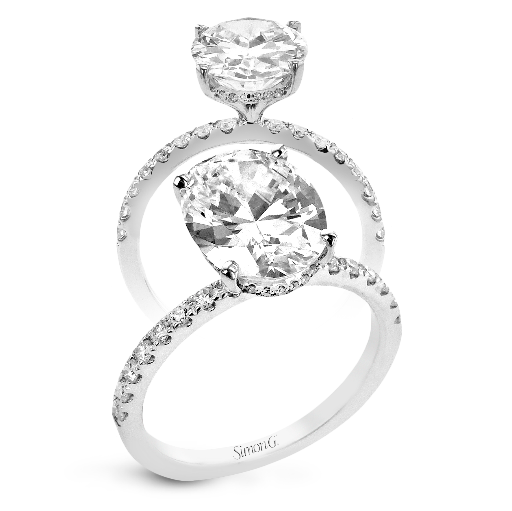 Oval-cut Hidden Halo Engagement Ring in 18k Gold with Diamonds – Gold ...
