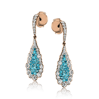 Paraiba Drop Earrings in 18k Gold with Diamonds - Simon G. Jewelry