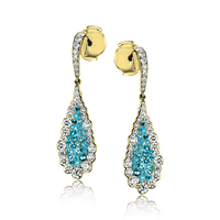 Paraiba Drop Earrings in 18k Gold with Diamonds - Simon G. Jewelry