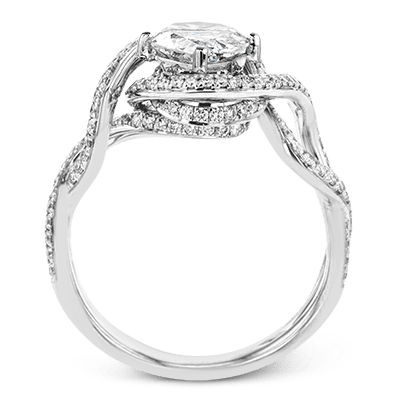 Pear-Cut Criss-Cross Engagement Ring In 18k Gold With Diamonds