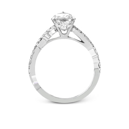 Pear-Cut Criss-Cross Engagement Ring In 18k Gold With Diamonds