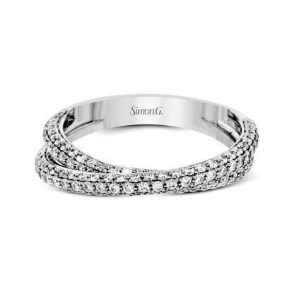 Pear-cut Criss-cross Engagement Ring & Matching Wedding Band in 18k Gold with Diamonds