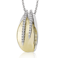 Pendant Necklace in 18k Gold with Diamonds - Simon G. Jewelry