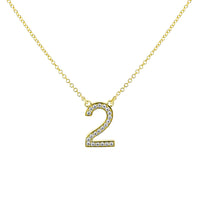 Personalized Number Pendant Necklace in 18k Gold with Diamonds - Simon G. Jewelry