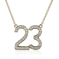 Personalized Two - number Pendant Necklace in 18k Gold with Diamonds - Simon G. Jewelry