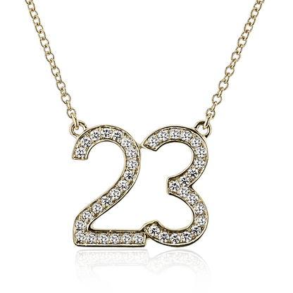 Personalized Two - number Pendant Necklace in 18k Gold with Diamonds - Simon G. Jewelry