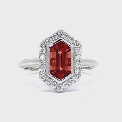 Elegant Sunstone and diamond Diamond Ring