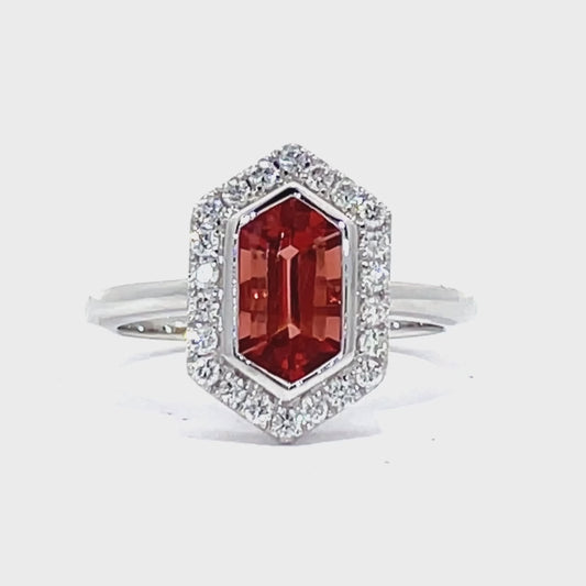 Elegant Sunstone and diamond Diamond Ring