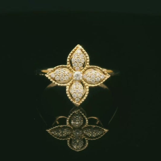 Elegant Floral Gold Ring