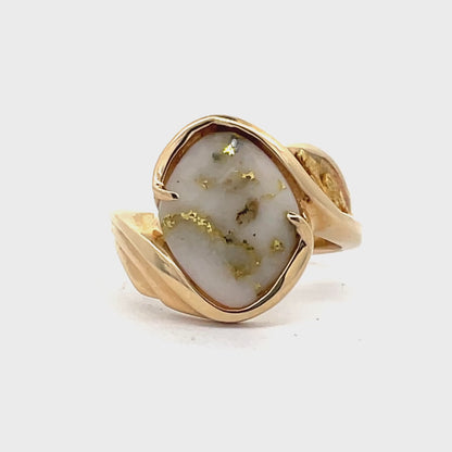 Elegant Gold Quartz Ring