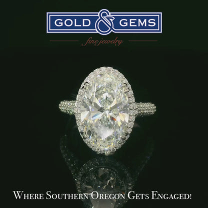 Large Size Oval Diamond Pavé Ring