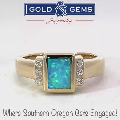 Elegant Opal and Diamond Ring