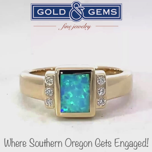 Elegant Opal and Diamond Ring