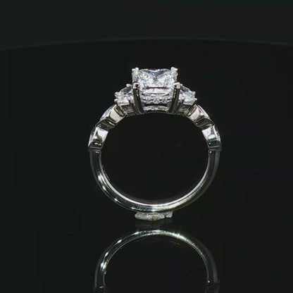 White Gold Engagement Ring with Princess-Cut UltraFire™ Lab Diamond