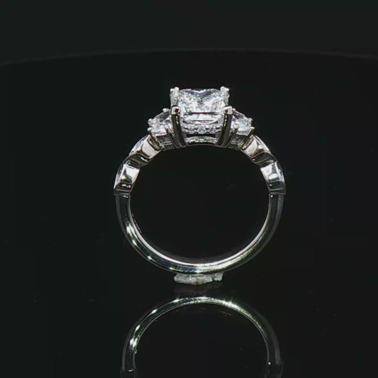 White Gold Engagement Ring with Princess-Cut UltraFire™ Lab Diamond