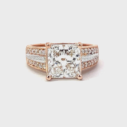 Princess cut UltraFire lab grown Diamond Ring