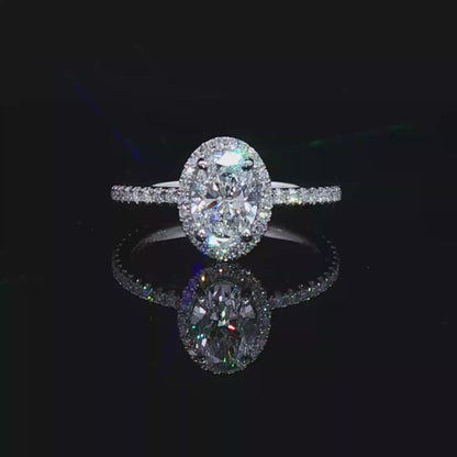 Platinum Engagement Ring with Oval UltraFire™ Diamond