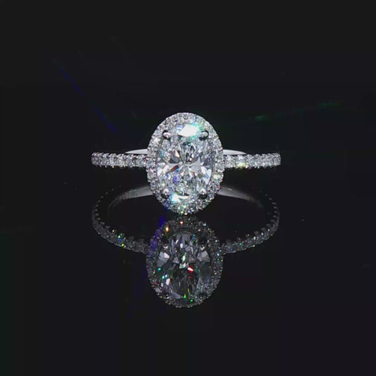 Platinum Engagement Ring with Oval UltraFire™ Diamond