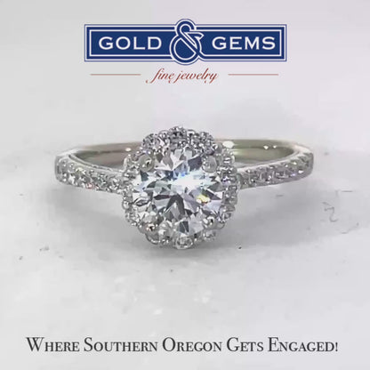 Elegant Diamond Halo Ring