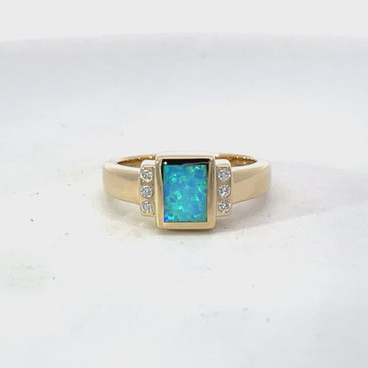 Elegant Opal and Diamond Ring