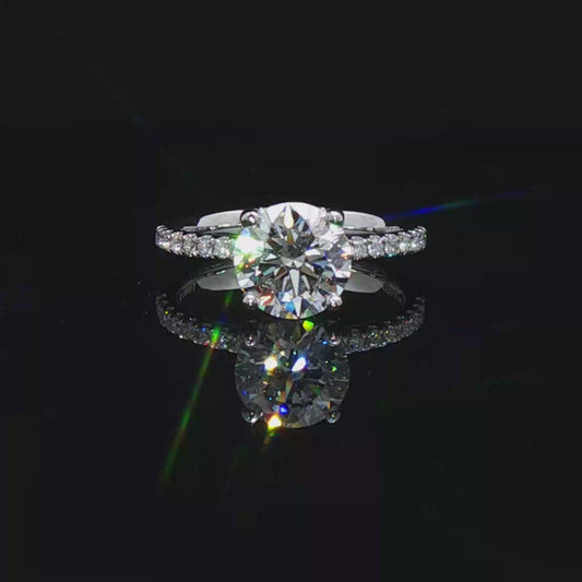 Platinum Engagement Ring with UltraFire™ Round Diamond