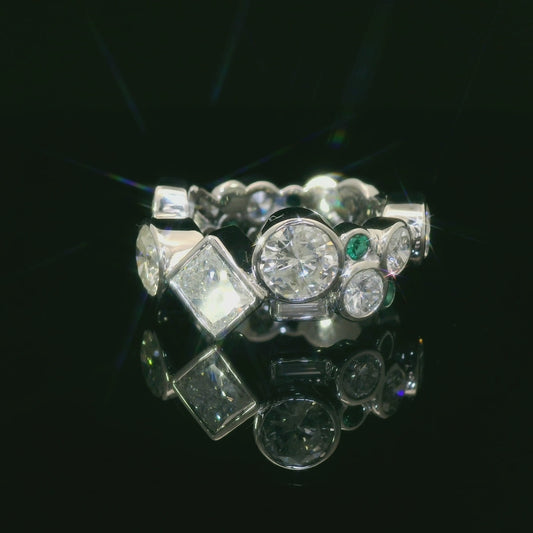 Diamond and Emerald Custom Ring