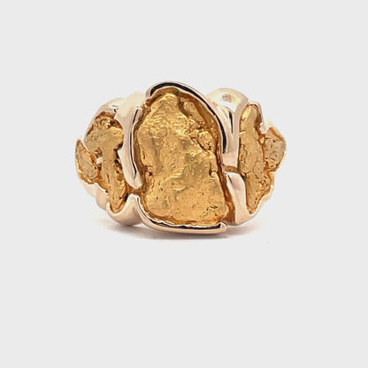 Elegant Gold Nugget Ring