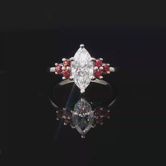 White Gold UltraFire™ Marquise Diamond Engagement Ring