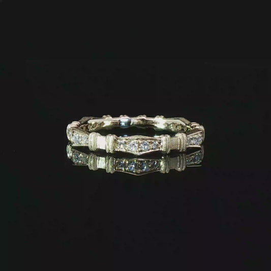 Yellow Gold Eternity Ring with Round Brilliant Cut Diamonds