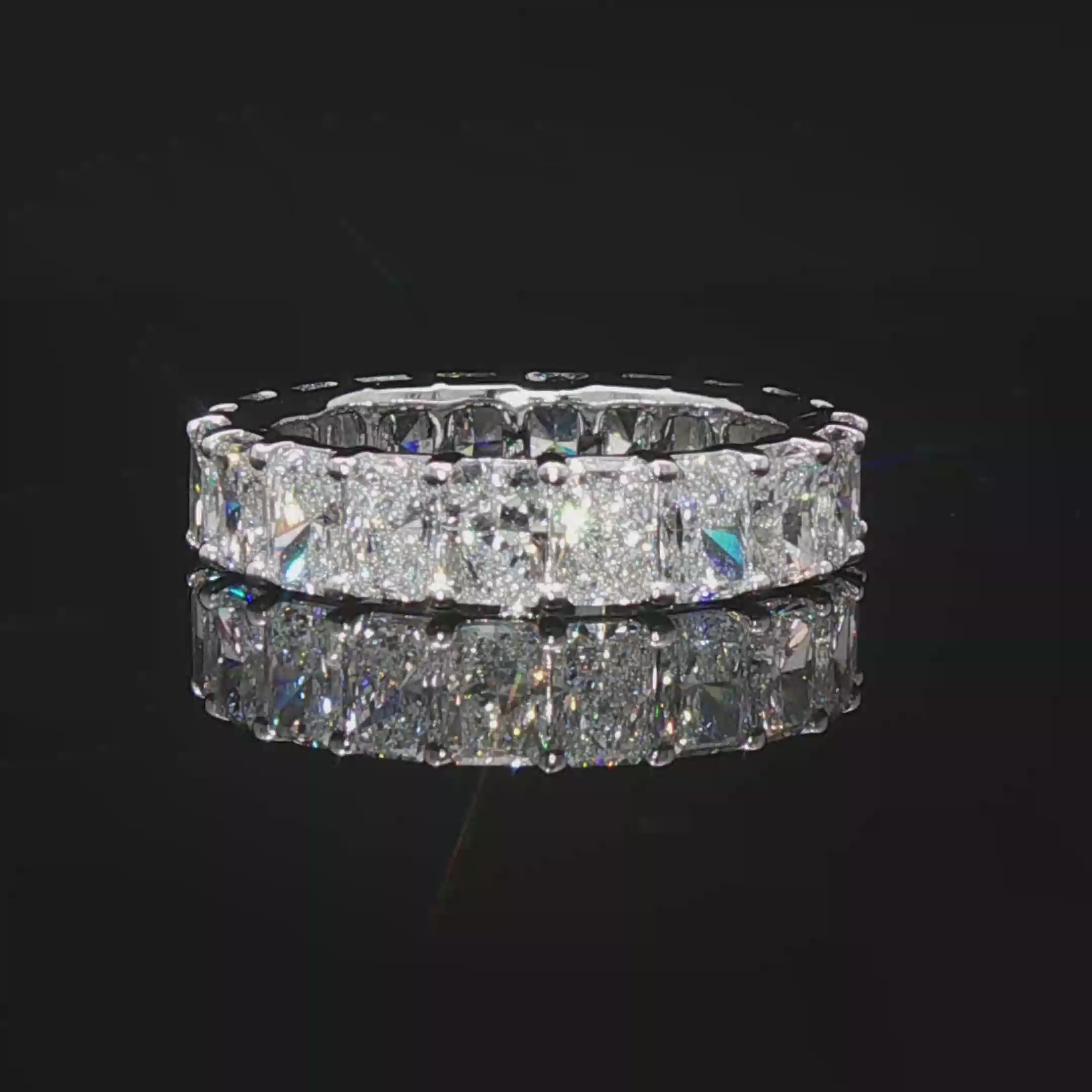 Radiant-Cut Diamond Eternity Band in White Gold – Gold and Gems Fine ...
