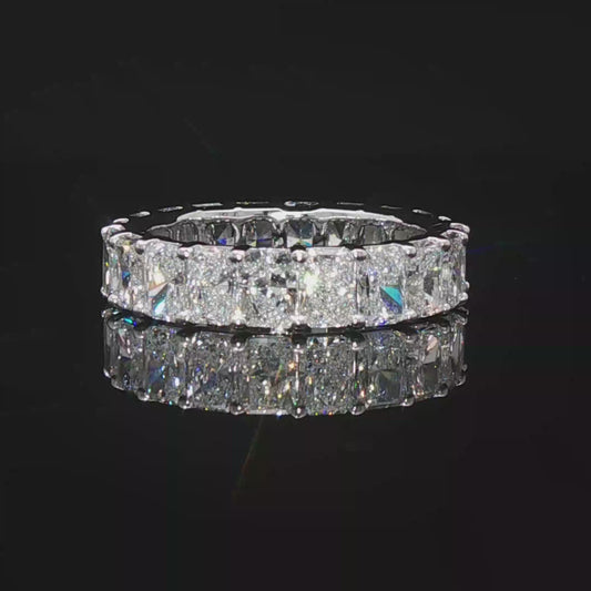 Radiant-Cut Diamond Eternity Band in White Gold