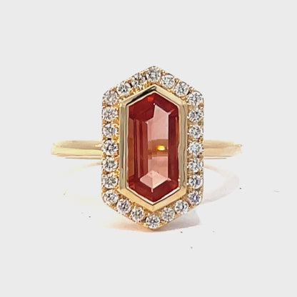 Elegant Sunstone Diamond Ring
