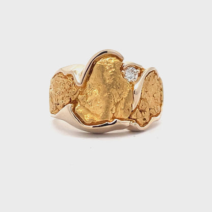 Elegant Gold Nugget Ring