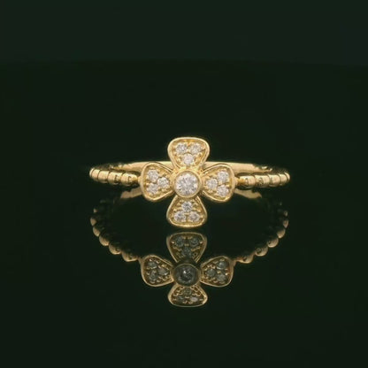Elegant Gold Flower Ring