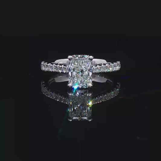Platinum Engagement Ring with Radiant UltraFire™ Diamond