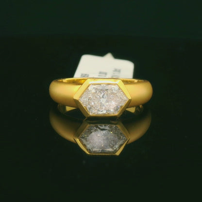 Gold Hexagon Diamond Ring