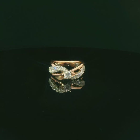 Elegant Rose Gold Ring with Diamonds